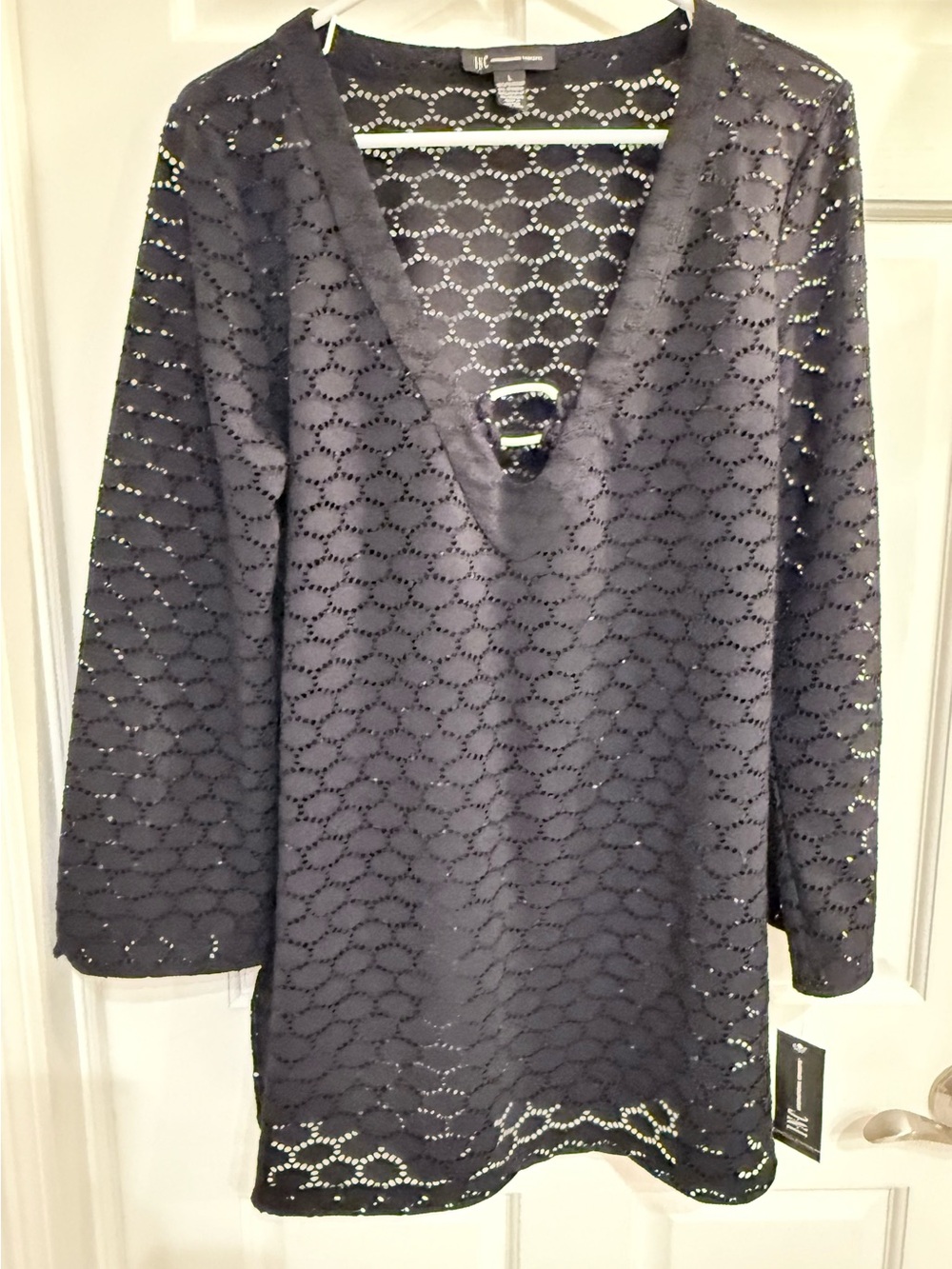 NWT | INC International Concepts | Black Lace Swim Cover Up | Size Large